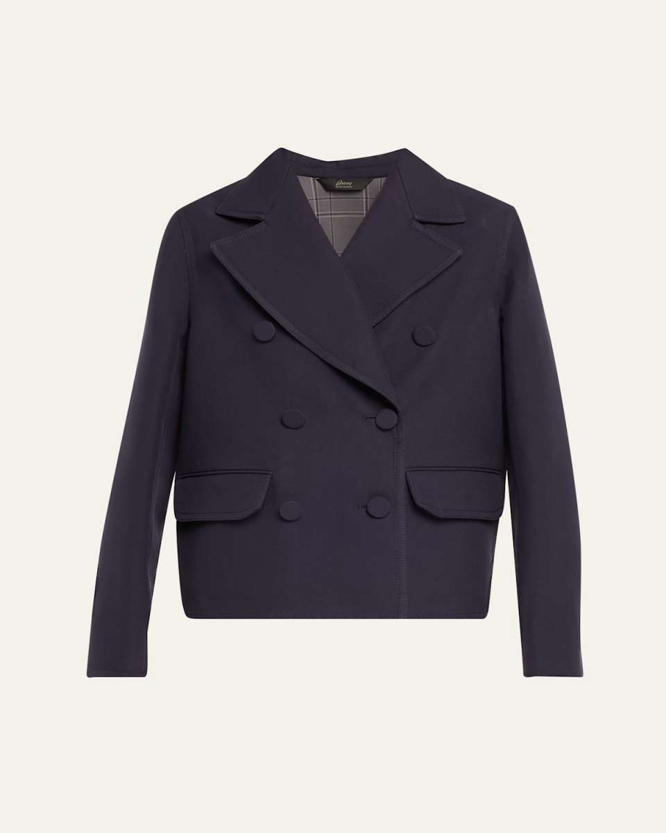 Double-Breasted Cotton Peacoat